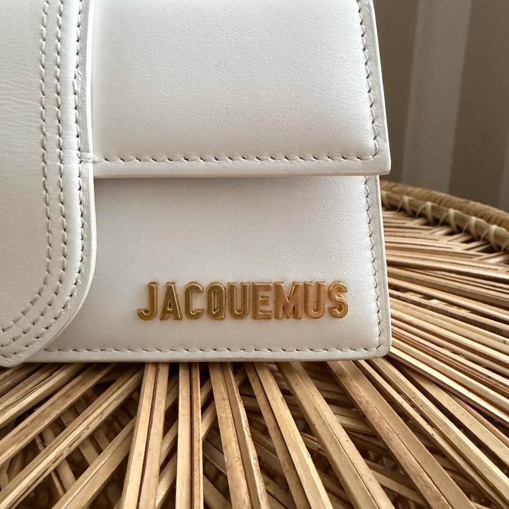 Jacquemus White Leather Le Bambino Mini Top-Handle Bag - Picture 3 of 15